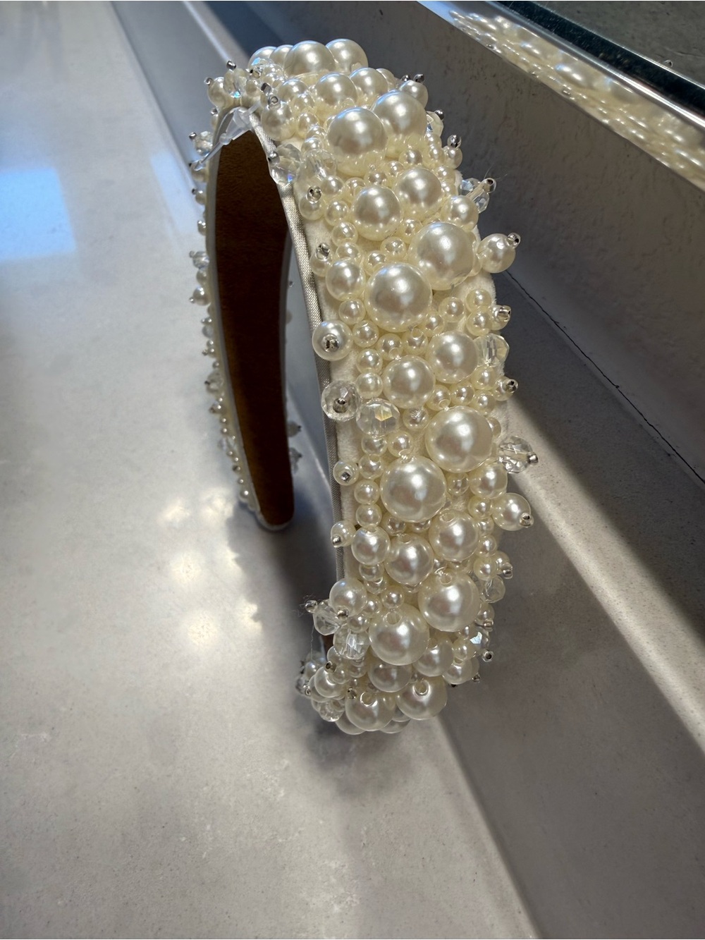 Pearl Cluster Headband - Ivory Beaded Women’s Hair Accessory